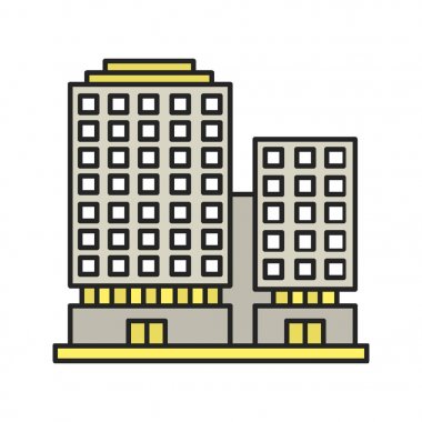 Office building color icon clipart