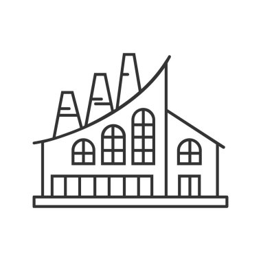 Endüstriyel fabrika doğrusal simgesi