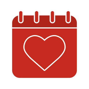 Sevgililer günü glif renk simgesi