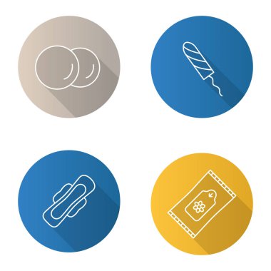 Tuvalet malzemeleri düz doğrusal Icons set