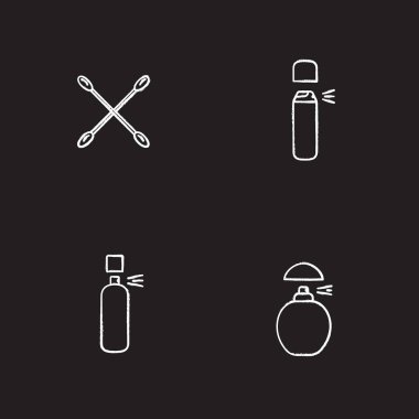 Kadın hijyen ürünleri Icons set tebeşir