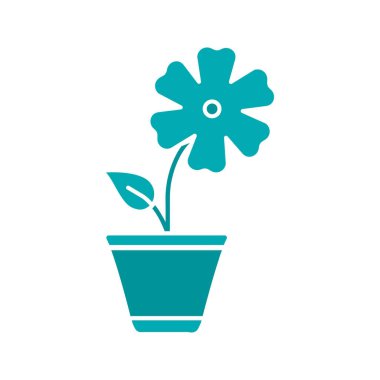 Hibiscus saksı glif renk simgesi