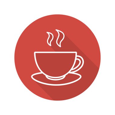 Dumanı tüten Kupası düz doğrusal uzun gölge simgesi