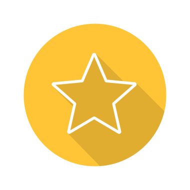 Yıldız işareti düz doğrusal uzun gölge simgesini