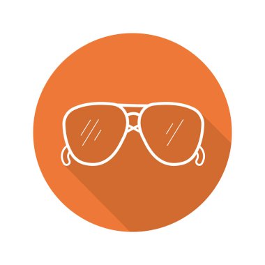 Güneş gözlüğü düz doğrusal uzun gölge simgesi