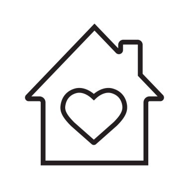 Doğrusal kutsal kişilerin resmi içinde kalp ile ev