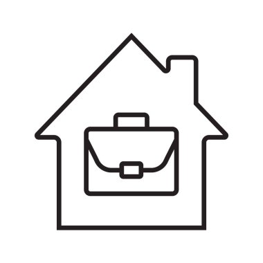 Ev ofis doğrusal simgesi