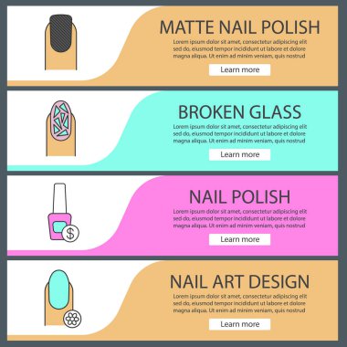 Web banner şablonlar kümesi manikür
