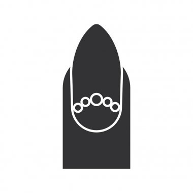 Badem ay manikür boncuklar ile 