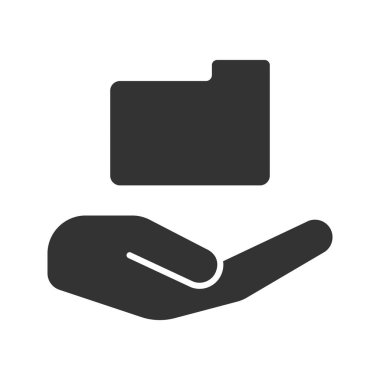 Zarf glif simgesi ile açık el