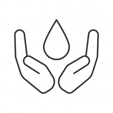 Sıvı damla ile açık avuç içi 