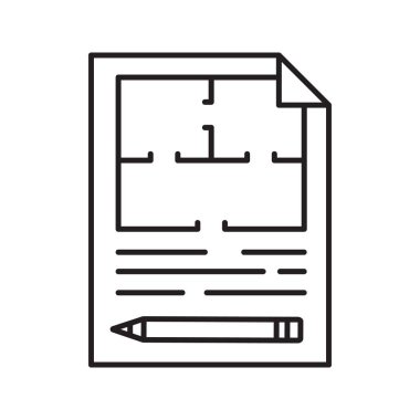 Kat planı doğrusal simgesi