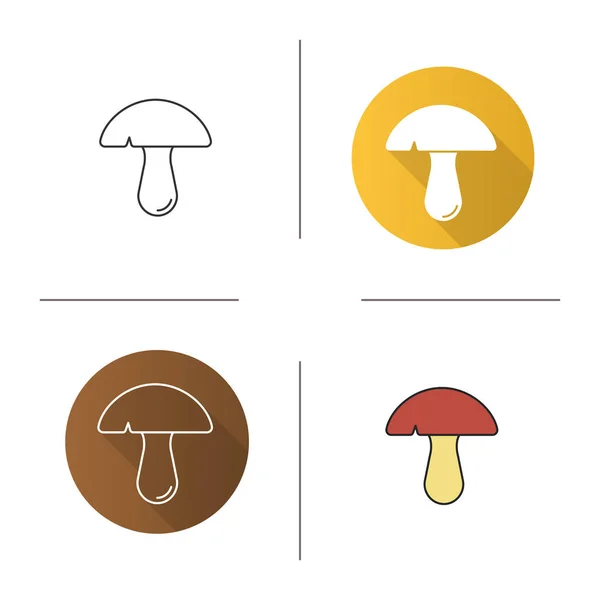 Піктограма гриба лінійні та кольорові стилі — стоковий вектор