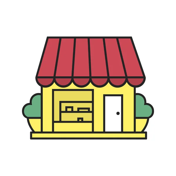 Ícone de cor pequena loja — Vetor de Stock