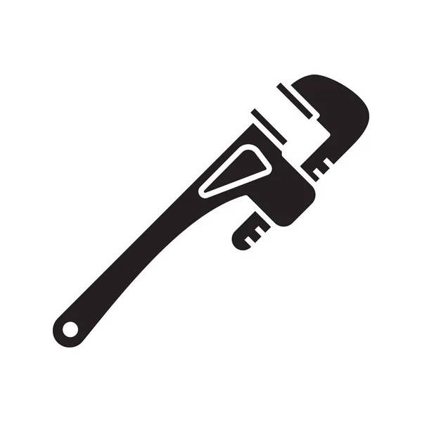 Monkey wrench glyph icon — Stock Vector