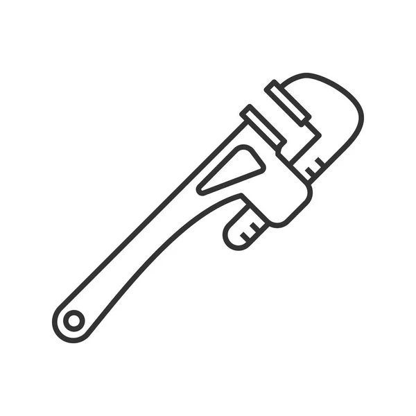 Monkey wrench linear icon — Stock Vector