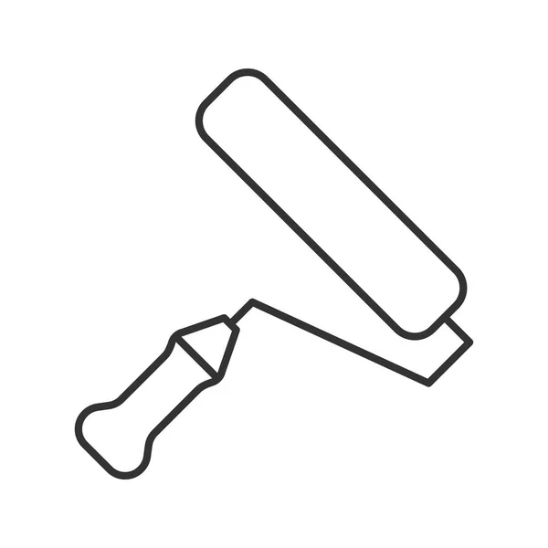 Icono lineal de rodillo de pintura — Vector de stock