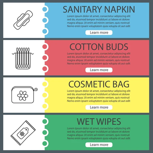 Hijyenik aksesuarları afiş şablonlar kümesi web