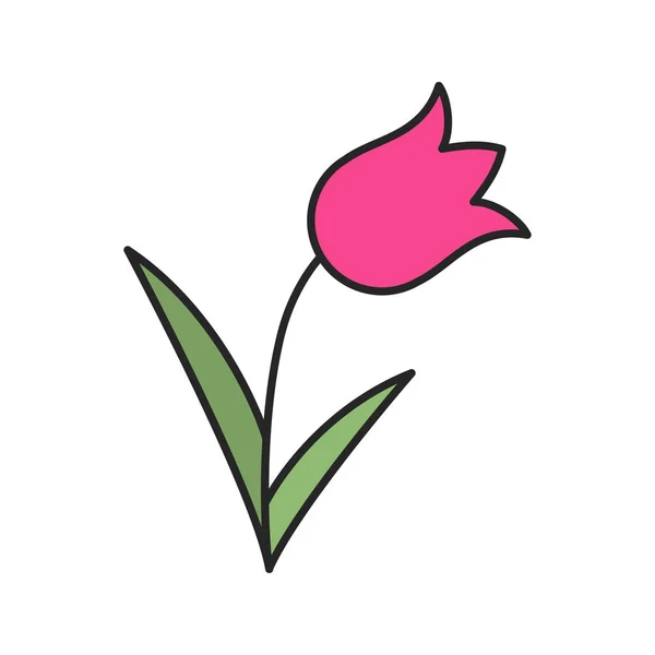 Icono de color tulipán — Vector de stock