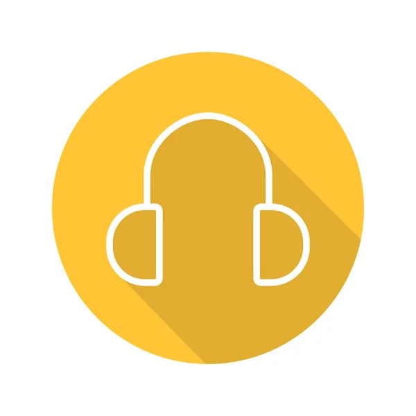 Ακουστικά επίπεδες γραμμικές εικονίδιο — Διανυσματικό Αρχείο