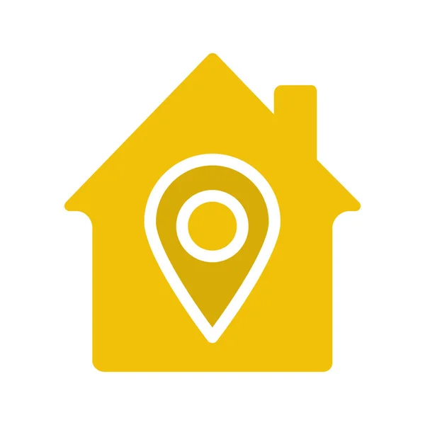 Ubicación del hogar icono de color glifo — Vector de stock