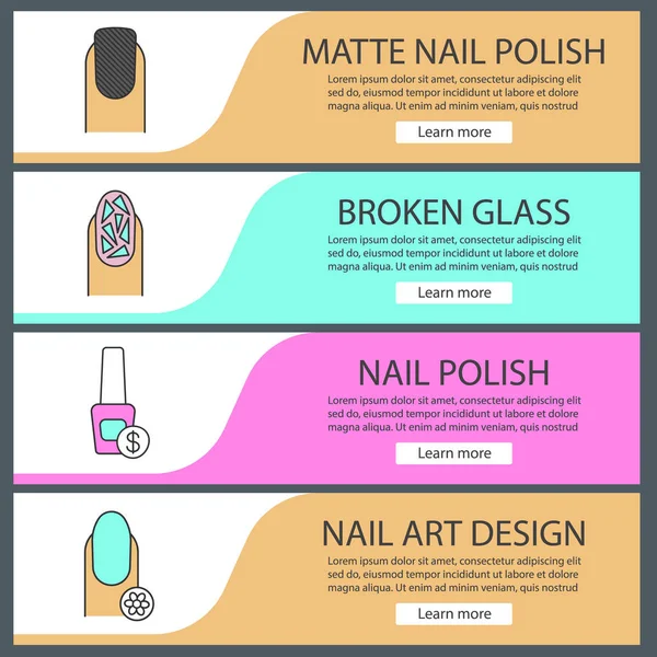 Web banner şablonlar kümesi manikür