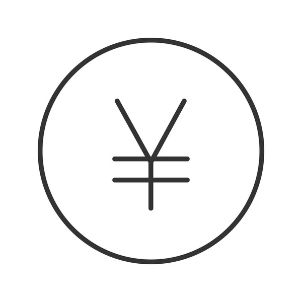Yen signe icône linéaire — Image vectorielle