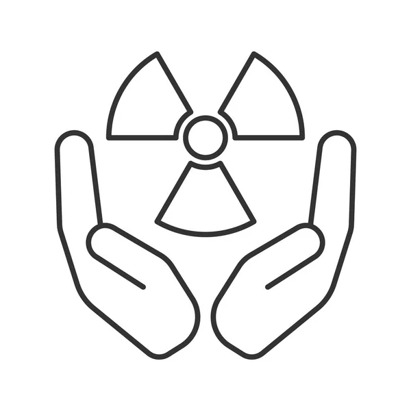 Відкриті долоні з символом атомної потужності — стоковий вектор