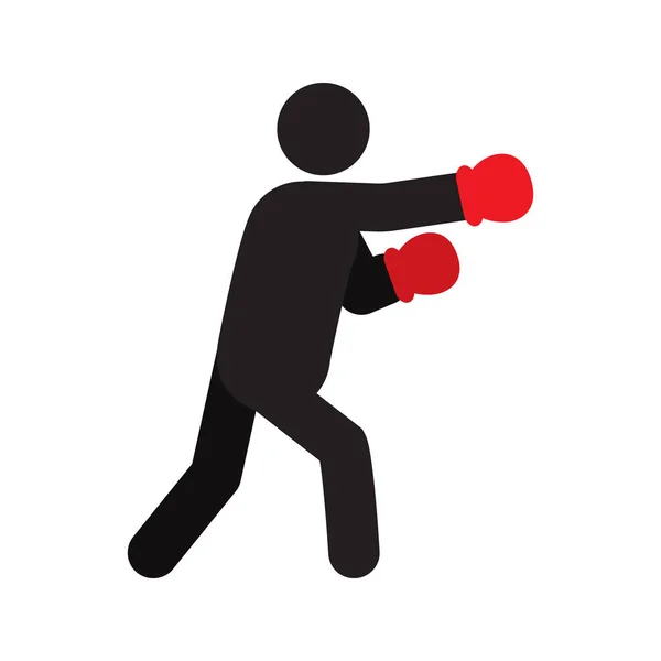 Icona sagoma boxer — Vettoriale Stock