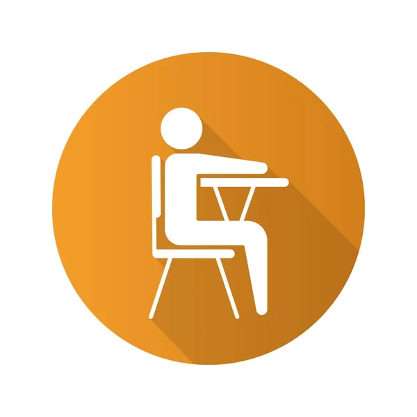 School student sitting at desk. — Stock Vector