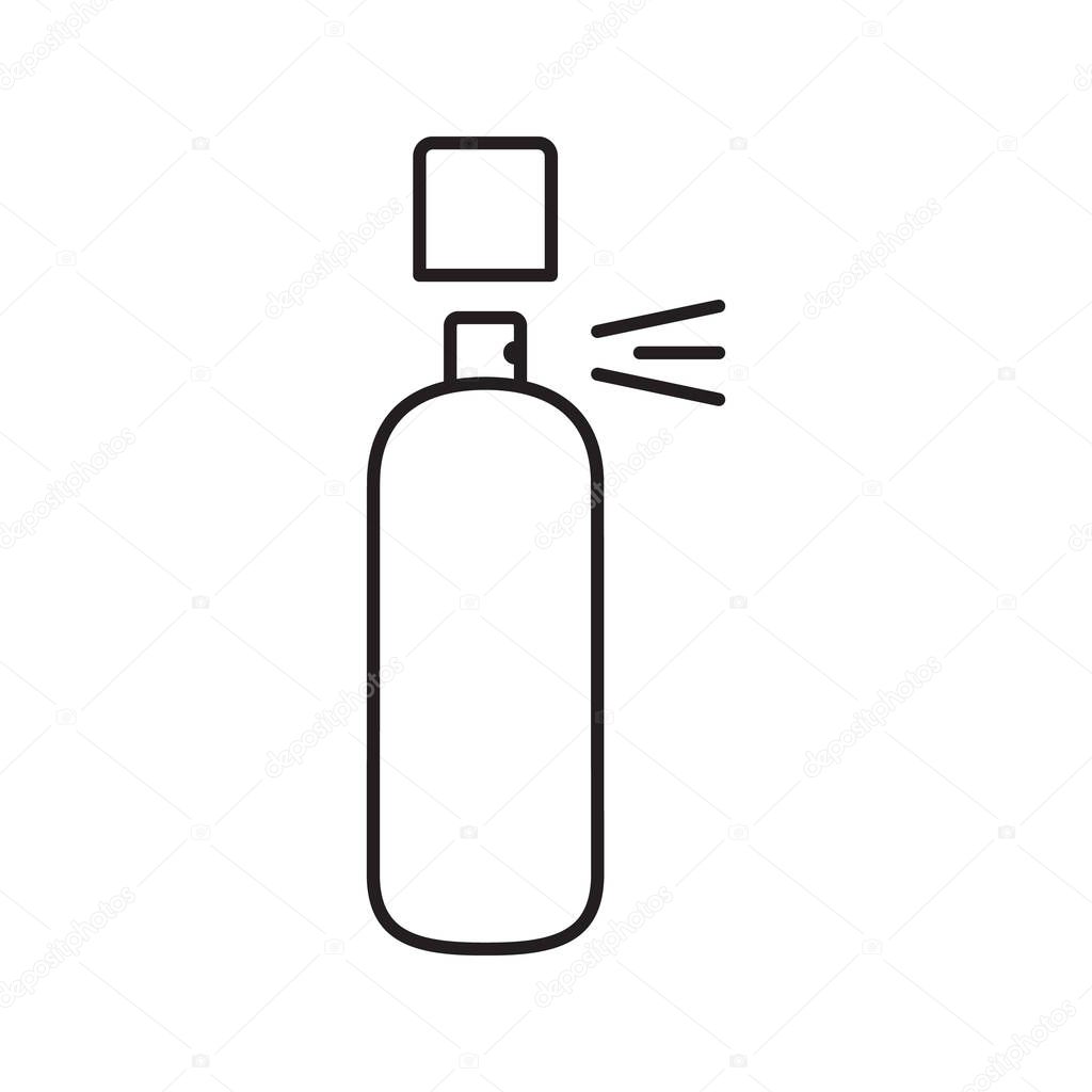 Spray antiperspirant linear icon. Thin line illustration. Deodorant. Contour symbol. Vector isolated outline drawing