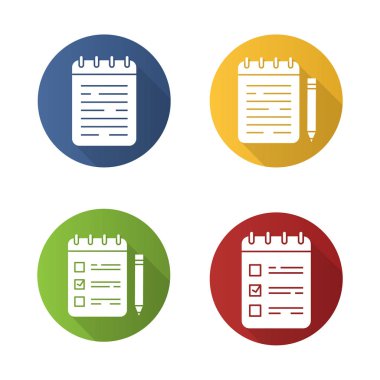 Not Defterleri düz tasarım kümesi