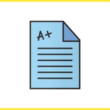 Test kağıt ile mükemmel işareti renk simgesini