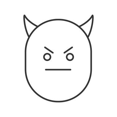 Şeytan gülümseme doğrusal simgesi