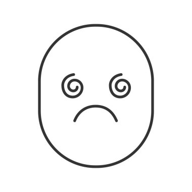 Baş döndürücü gülümseme doğrusal simgesi