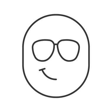 Havalı gülümseme doğrusal simgesi