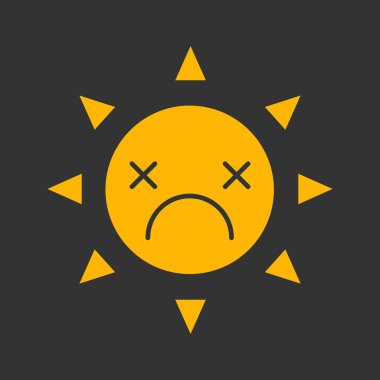 Ölü güneş gülümseme glif renk simgesi