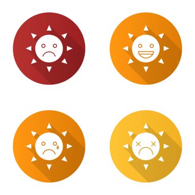 Güneş gülümsüyor Icons set