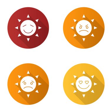 Güneş gülümsüyor Icons set