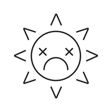 Ölü güneş gülümseme doğrusal simgesi