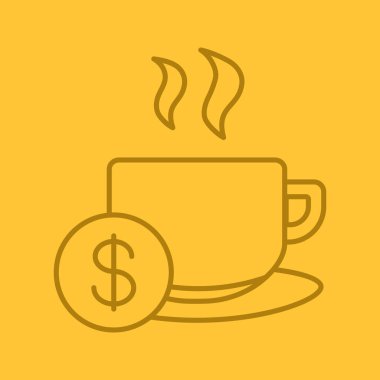 Fincan çay doğrusal simge satın