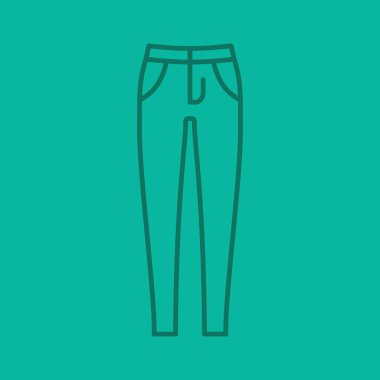 Kadın skinny kot pantolon doğrusal simgesi