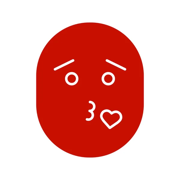 Smiley throwing kiss glyph color icon — Stock Vector