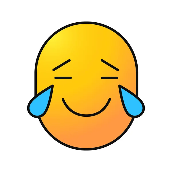 Cara con lágrimas de alegría icono de color — Vector de stock