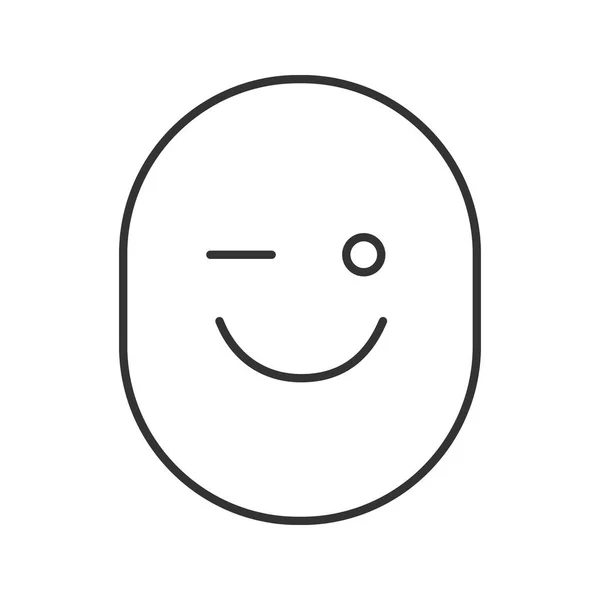 Icône linéaire smiley Winking — Image vectorielle
