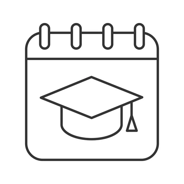 Γραμμική εικονίδιο ημερομηνία αποφοίτησης — Διανυσματικό Αρχείο
