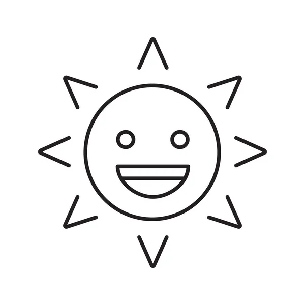 Nevető nap mosoly lineáris ikon — Stock Vector