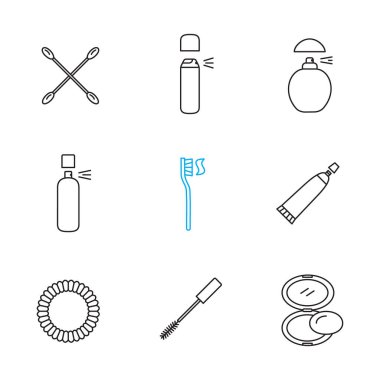 Kozmetik Aksesuarları Icons set