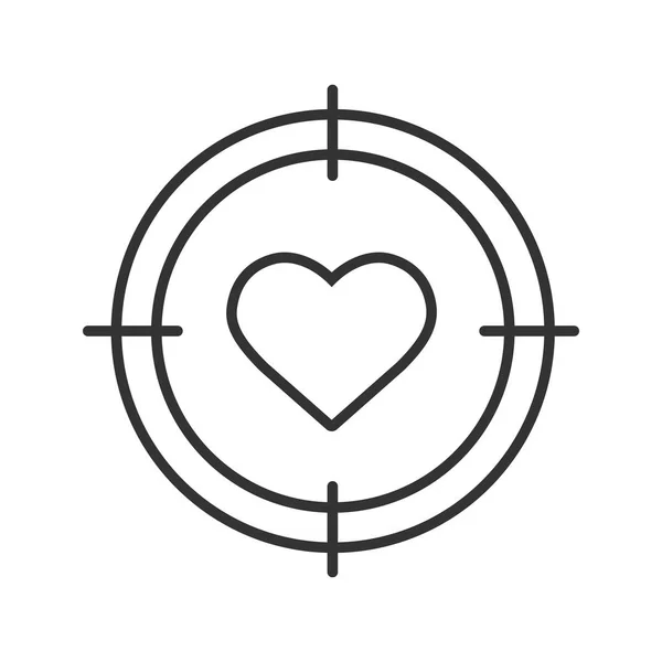 Celem na ikonę serca — Wektor stockowy