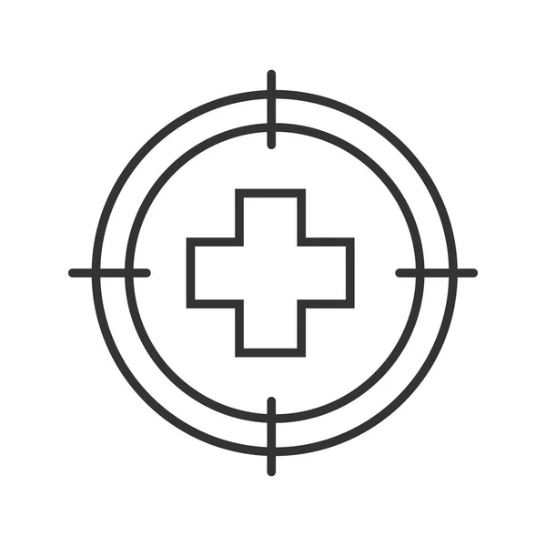 Aim on medical cross icon — Stock Vector